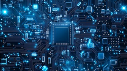 Fototapeta premium Cutting-Edge Circuit Design with Glowing Tech Details. Generative AI