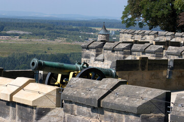 Mauer und Kartaune auf der Festung Königstein