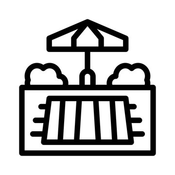 recommend clip art: Beach Towel line icon