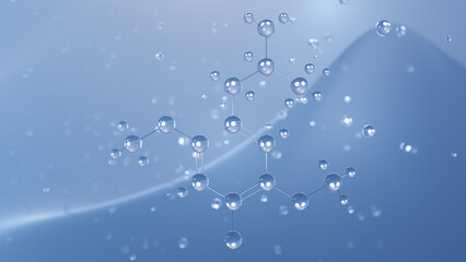 brolamfetamine molecular structure, 3d model molecule, psychedelic drug, structural chemical formula view from a microscope