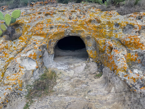 Domus de janas of sas Concas pre-nuragic and nuragic necropolis of Oniferi, Sardinia