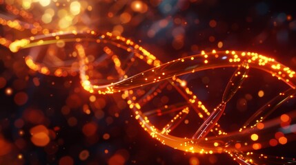 Blockchain concept, data storage using DNA sequences, bioinformatics concept, biotechnology concept 3D modeling