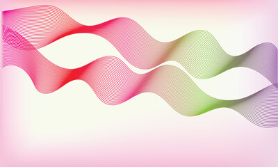 Abstract background with wavy lines.colorful background with a green and pink lines with a red and green line.