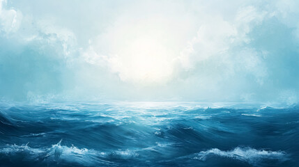 Fototapeta premium Sea Background: A general background featuring the sea, with elements like waves, water, and coastal scenery.