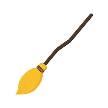 recommend clip art: Magic witch broom. Vector illustration
