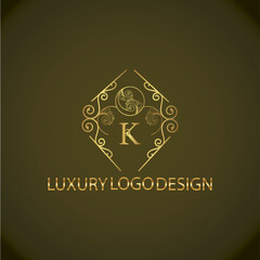 Web creative initial k latter logo design with modern business vector template. luxury new k logo design. creative isolated k monogram logo design with golden color
