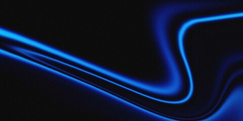 Noisy color gradient background grainy. Dynamic noise texture abstract featuring glowing blue waves flowing against a dark background, creating a futuristic and sleek design.