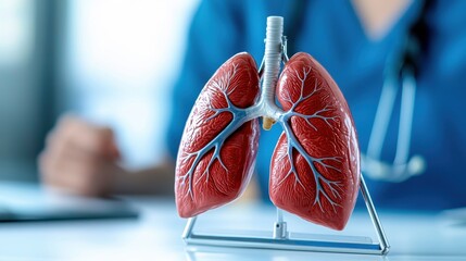 Physiotherapist Assisting Patient with Lung Exercises