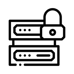 Database Lock line icon