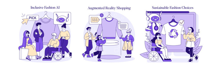 Ai Stylist. Flat Vector Illustration