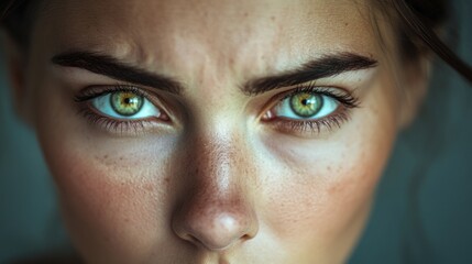 Fototapeta premium Portrait of a woman with striking green eyes, great for beauty or fashion illustrations