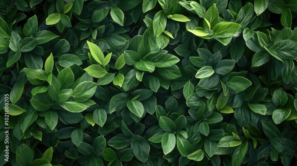 Poster a macro shot of a cluster of green leaves with intricate details