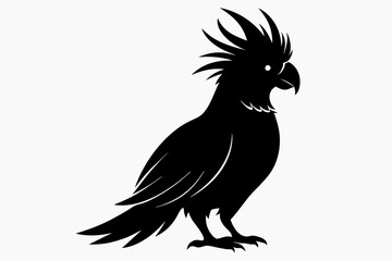 Cockatoo silhouette vector, Palm cockatoo bird icon vector illustration