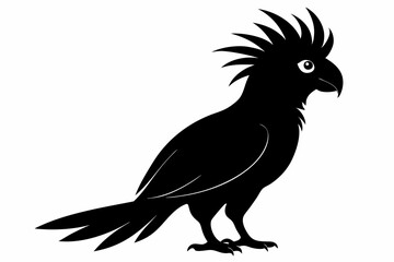 Cockatoo silhouette vector, Palm cockatoo bird icon vector illustration