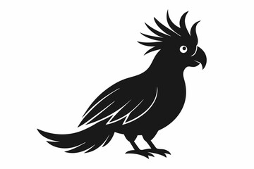Cockatoo silhouette vector, Palm cockatoo bird icon vector illustration