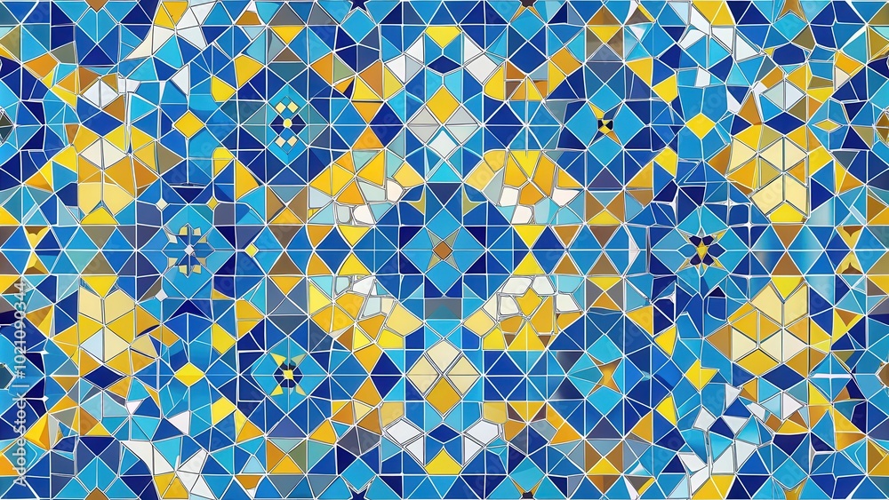Poster a kaleidoscope of colorful triangles creates a visually captivating mosaic of geometric shapes, evok
