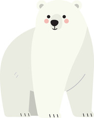 cute and joyful polar bear cartoon characters, wildlife animals Design for babies and children's graphics, prints, fabrics, textiles and baby wear,flat vector minimal isolated on white background