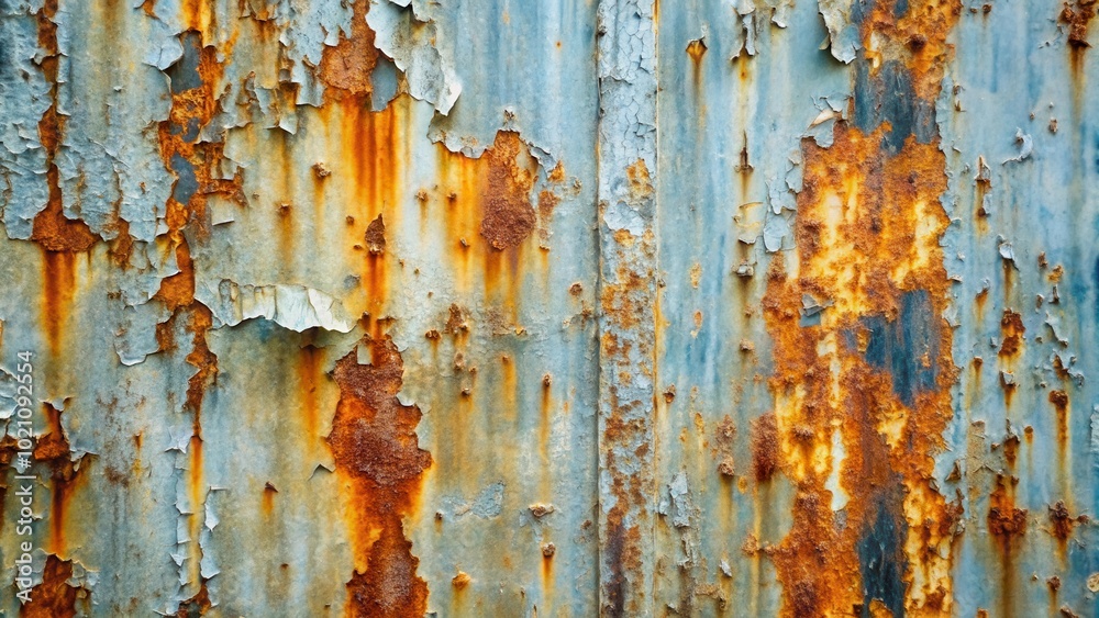 Aufkleber abstract rusty metal texture with peeling paint and flakes of rust