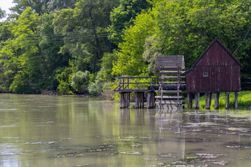 Fototapeta premium Water wheel mill in Tomasikovo, Slovakia