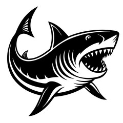 shark cartoon isolated on white