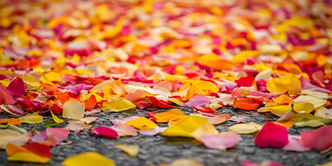 Colorful Petal Confetti Spread on Surface