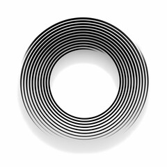 Fototapeta premium A circular design featuring concentric black lines creating a 3D illusion.