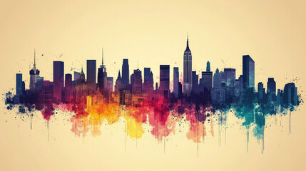 Fototapeta premium Flat vector illustration of a city landscape