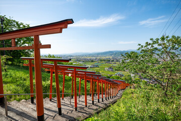 浮羽稲荷神社境内に並ぶ鳥居　福岡県うきは市城ヶ鼻公園