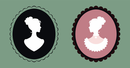 cameo silhouette vector on white background