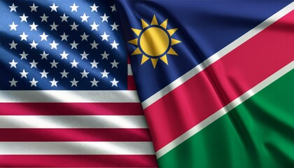 アメリカの国旗とナミビアの国旗(America flag & Namibia flag.)
