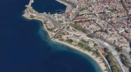 Reggio Calabria's Coastline from Above: Ionian Sea and Urban Landscape