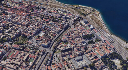 Reggio Calabria's Coastline from Above: Ionian Sea and Urban Landscape