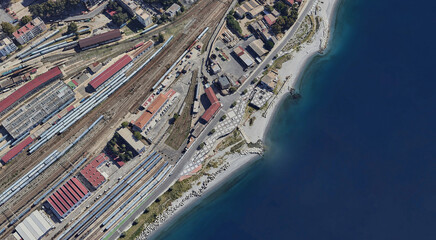 Reggio Calabria's Coastline from Above: Ionian Sea and Urban Landscape
