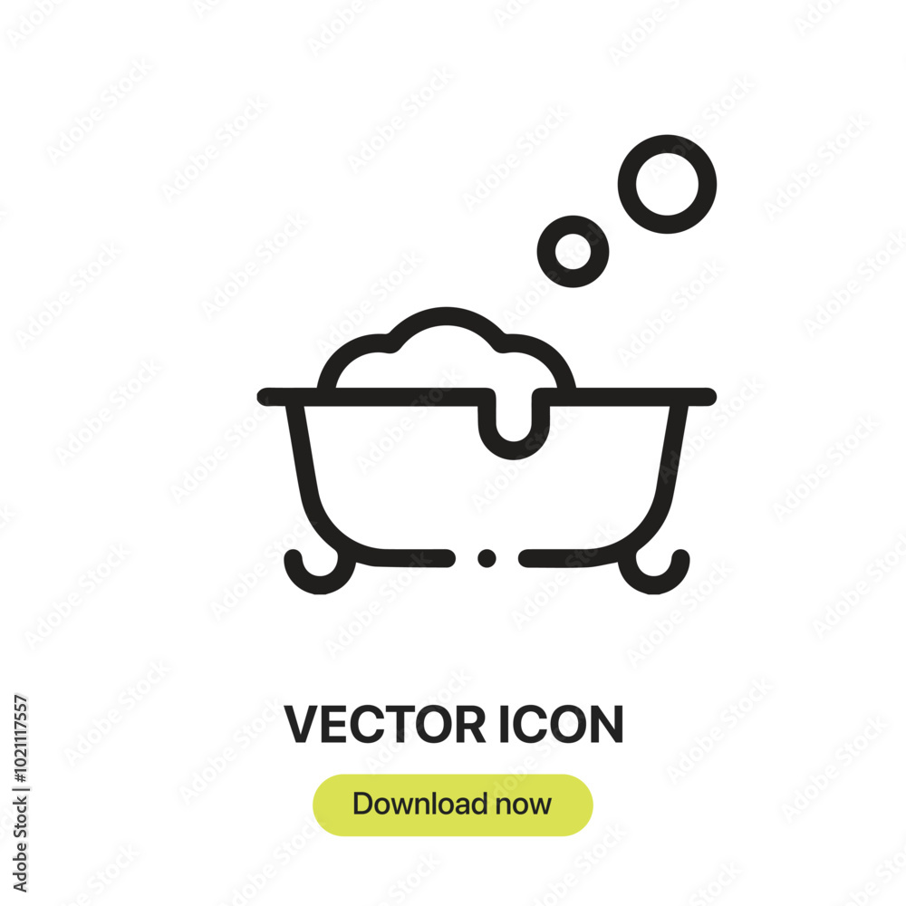 Aufkleber Bath icon vector. Linear-style sign for mobile concept and web design. Bath symbol illustration. Pixel vector graphics - Vector.