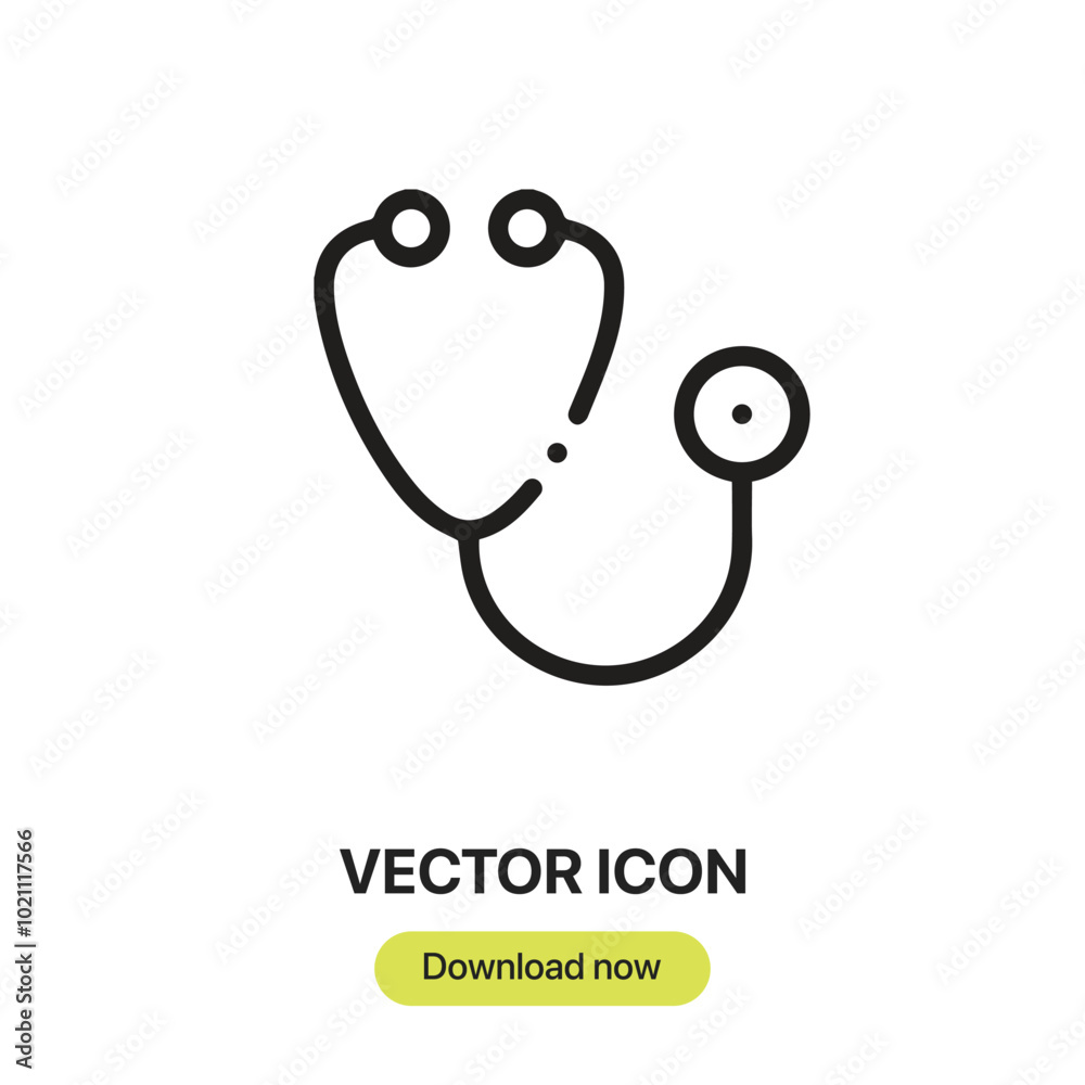 Fototapete stethoscope icon vector. linear-style sign for mobile concept and web design. stethoscope symbol ill