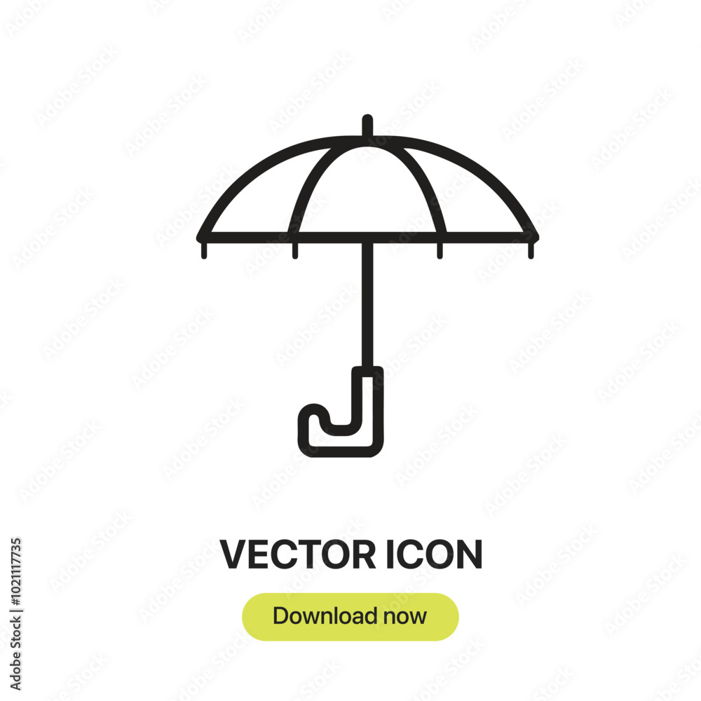 Leinwandbilder Umbrella icon vector. Linear-style sign for mobile concept and web design. Umbrella symbol illustration. Pixel vector graphics - Vector.	
