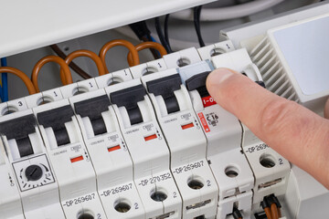 Hand Switching Off Circuit Breaker for Maintenance