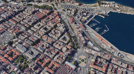 Reggio Calabria's Coastline from Above: Ionian Sea and Urban Landscape