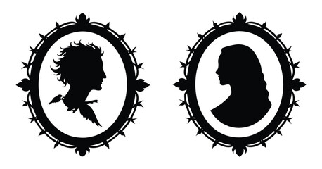 cameo silhouette vector on white background