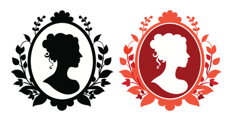 cameo silhouette vector on white background