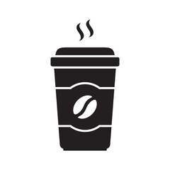 Paper coffee cup icon. Hot coffee cup icon.