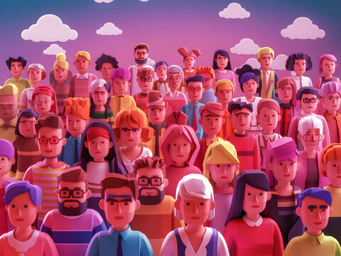 Una multitud de personas diversas formadas  por diversas formas y tama&ntilde;os, cada una con sus propias caracter&iacute;sticas &uacute;nicas

