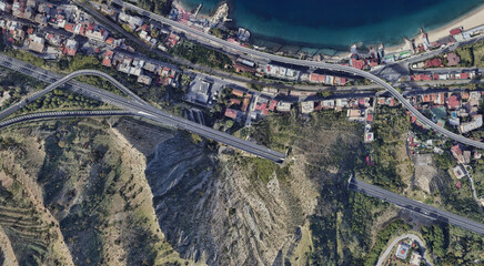 Reggio Calabria's Coastline from Above: Ionian Sea and Urban Landscape