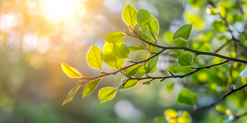 Budding Branches Against Soft Bokeh Background