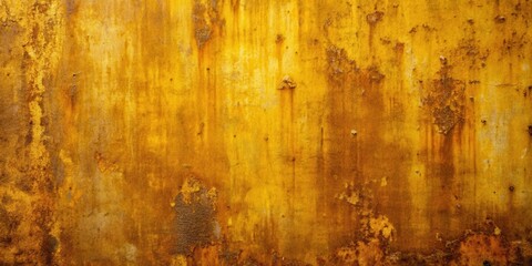 Obraz premium Rustic Yellow Metal Surface with Traces of Rust and Uneven Texture