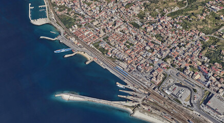 Reggio Calabria's Coastline from Above: Ionian Sea and Urban Landscape