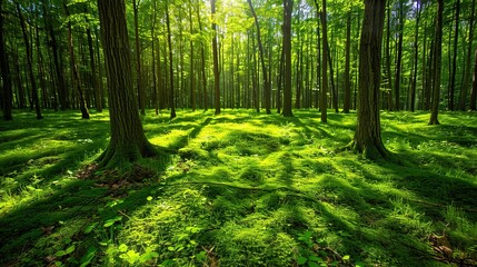 Obraz premium Simple Visual on Forest Background - a serene and enchanting sight. The simple yet captivating image stands out against the lush forest backdrop.