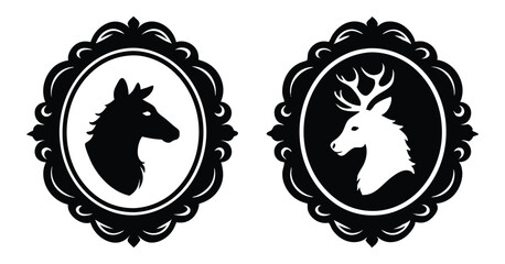 cameo silhouette vector on white background