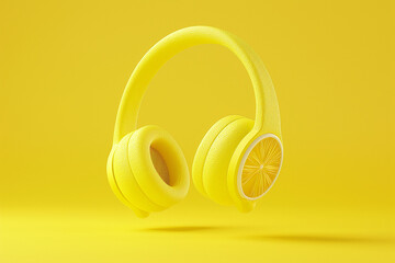 Obraz premium Lemon shaped headphones