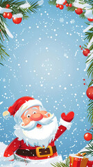 Santa Claus delivering gifts on a festive Christmas background,Generated By Ai